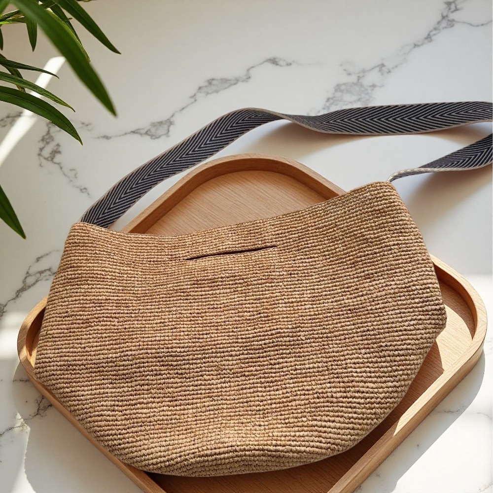 New Raffia Rainbow Bucket Bag  - Crochet Bag Raffia recension och pris