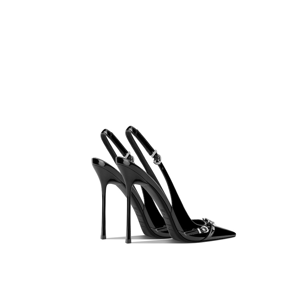 Fashionable Black Pointed Toe  - Sandal Strappy Heeled recension och pris